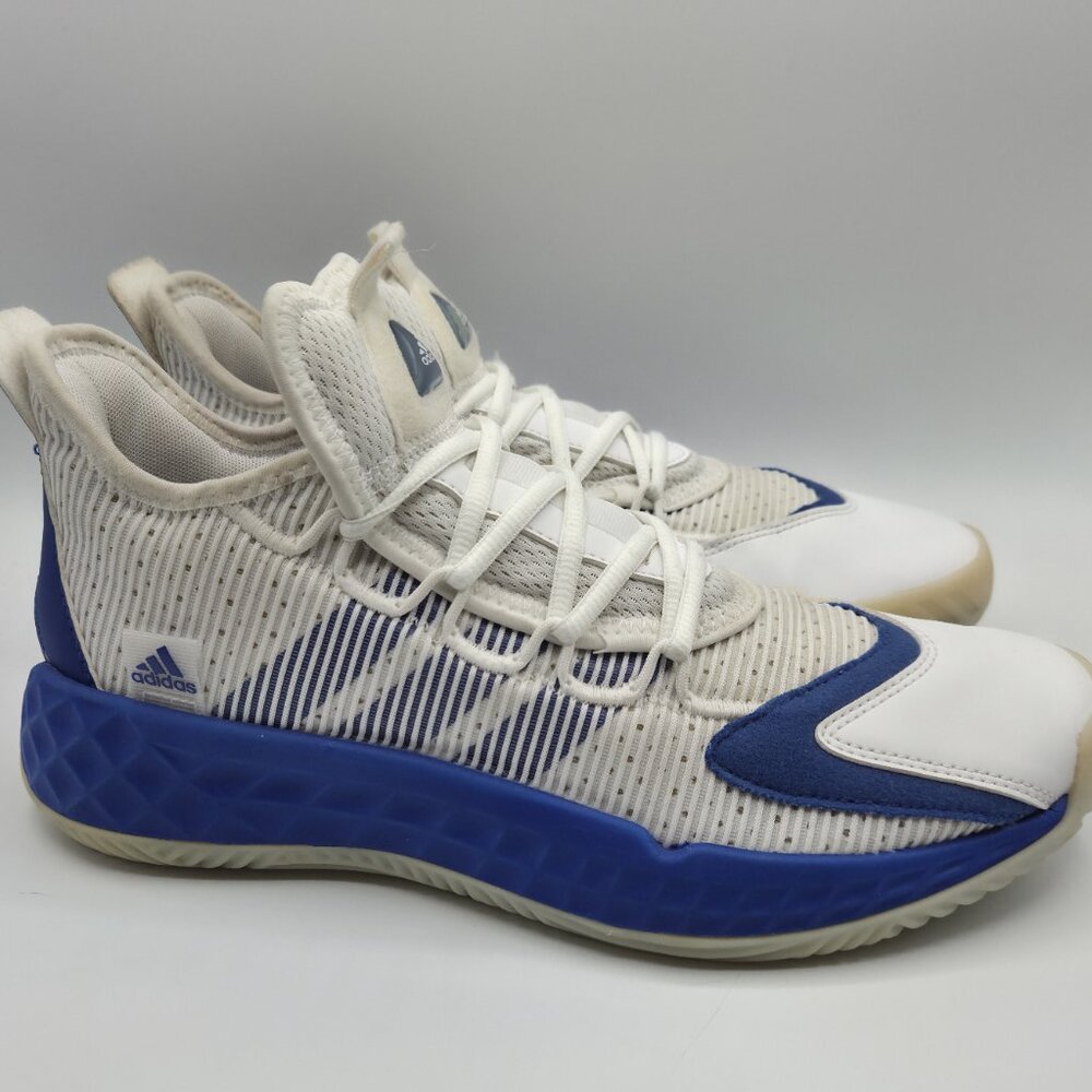 Adidas Pro Boost Low Mens 8 White Royal Blue Basketball Shoes FW9505